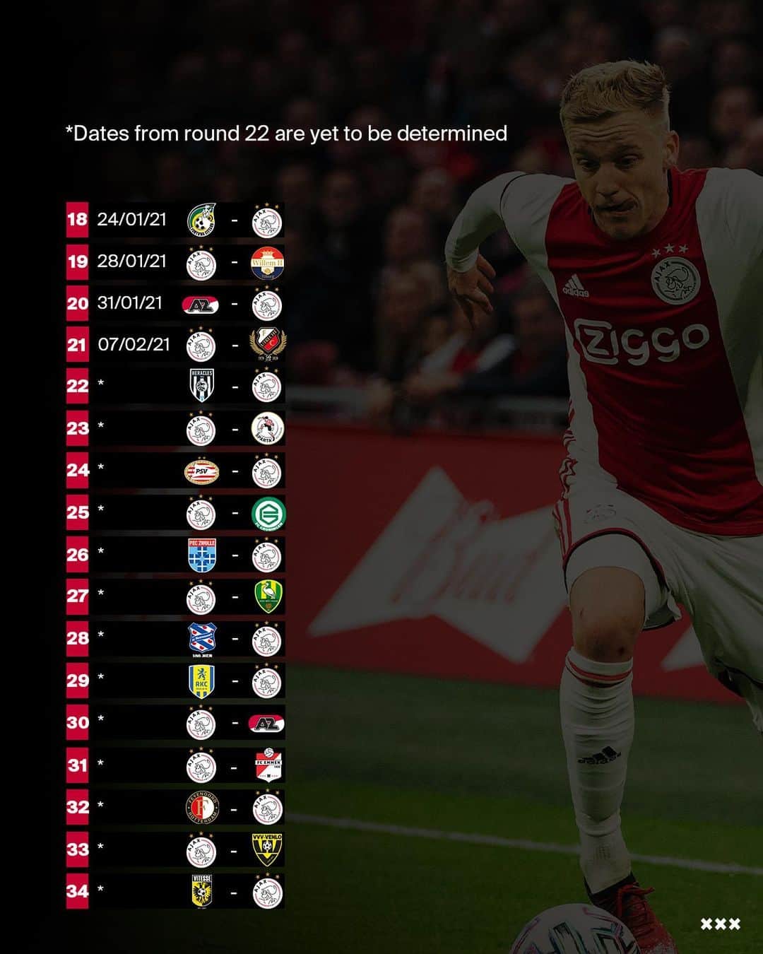 アヤックス・アムステルダムさんのインスタグラム写真 - (アヤックス・アムステルダムInstagram)「⚠️ It's not definite yet, but...  Here’s our proposed @Eredivisie schedule for 20/21! Thoughts?」7月23日 1時41分 - afcajax