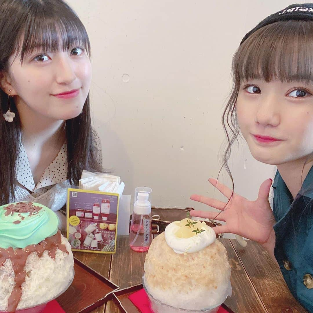 横山玲奈さんのインスタグラム写真 - (横山玲奈Instagram)「🍧🍧🍧  羽賀朱音さんと行ってきました🧡 桃のかき氷🍑 美味しすぎたよ。  みんなの好きなかき氷シロップは なんですか？？？？  れいなは🍓  #かき氷 #かき氷巡り #本日のよこやん」7月22日 19時50分 - reina_yokoyama.official