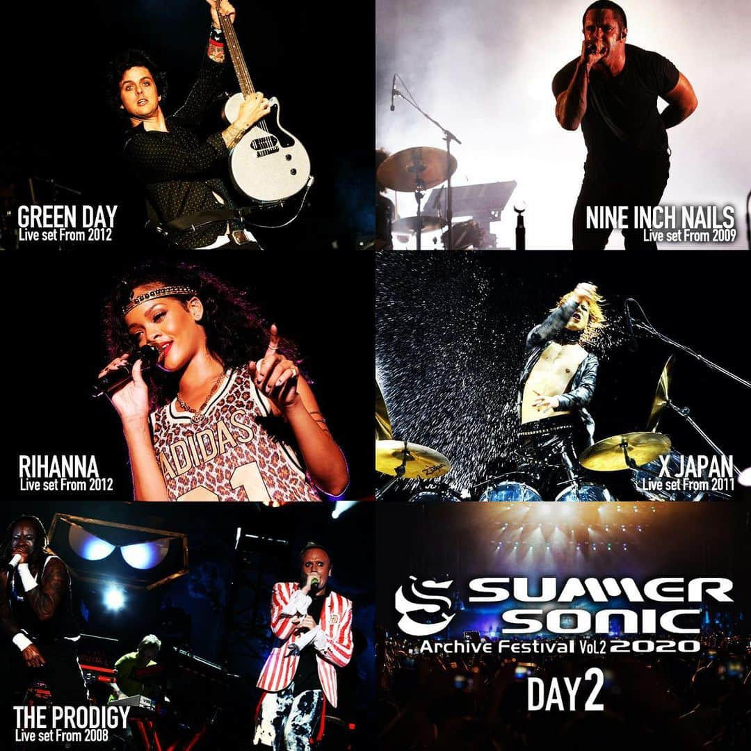 X Japanさんのインスタグラム写真 - (X JapanInstagram)「From the 2011 archive.2011年のアーカイブから "#SUMMERSONIC 2020 ARCHIVE FESTIVAL TO STREAM LEGENDARY LIVE PERFORMANCES FROM GREEN DAY, RIHANNA, NINE INCH NAILS, THE PRODIGY, AND X JAPAN  #XJapan’s appearance at Summer Sonic was part of the group’s world tour which took them to Asia, Europe, South America, and culminated in New York at Madison Square Garden. Streaming starts July 23 at 8:00PM Japan time (4AM in Los Angeles, 7AM in New York, 12pm London). 本配信は、日本時間の 23 日午後 20 時より２４時間限定  https://www.youtube.com/user/summersonic  @summersonic_official @greenday @nineinchnails @badgalriri @theprodigyofficial @xjapanofficial  #greenday #nineinchnails #rihanna  #prodigy #xjapan」7月22日 19時53分 - xjapanofficial