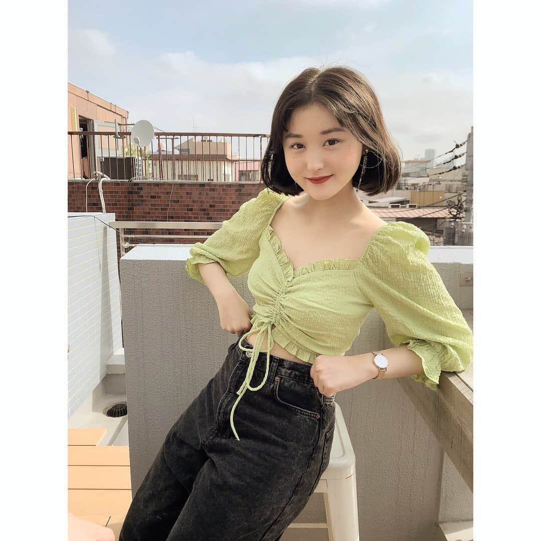 のインスタグラム：「💚 みどりふく☺️💚💚💚  #얼스타그램 #셀스타그램 #일본인 #옷스타그램  #일본사람 #코디 #코디스타그램 #일상스타그램」