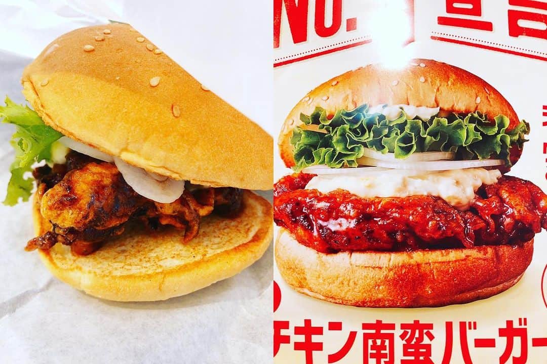 澤田龍一のインスタグラム：「チキン南蛮のハンバーガーだと！？！？」