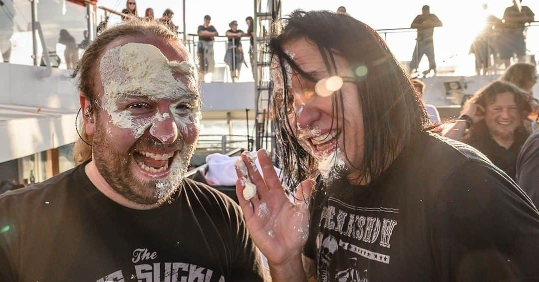 Queensrycheさんのインスタグラム写真 - (QueensrycheInstagram)「We miss having fun on tour together!  Here's Bender and Casey having some birthday laughs aboard the MegaCruise (photo credit Savoia Concert & Event Photography) #queensryche #megacruise #anthonybender #bender #caseygrillo #birthdaycelebrations #wemisstouring #wemissourrychers #thishasbeentorture」7月22日 22時35分 - queensrycheofficial