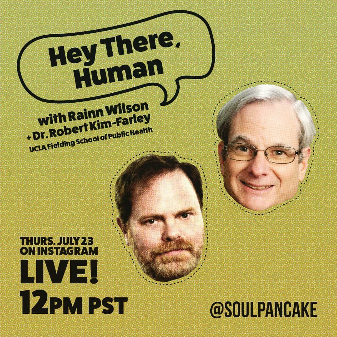 レイン・ウィルソンさんのインスタグラム写真 - (レイン・ウィルソンInstagram)「Join me for a very special #HeyThereHuman with epidemiologist Dr Robert Kim-Farley of UCLA - he will be answering all of your COVID-19 questions and concerns! @uclafsph PLUS interviews with random humans. Thursday at Noon Pacific on the @soulpancake instagram live!!!!」7月23日 0時03分 - rainnwilson