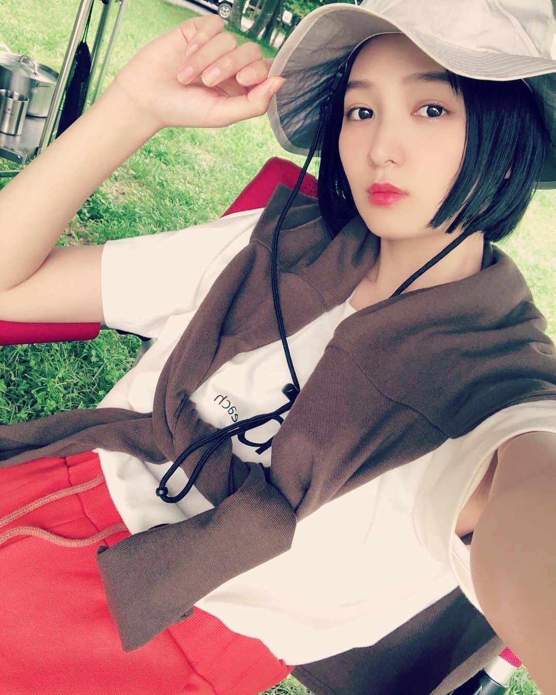 道江幸子さんのインスタグラム写真 - (道江幸子Instagram)「キャンプコーデ🏕♡﻿ ﻿ ﻿ ﻿ ﻿ ﻿ ﻿ ﻿ ﻿ ﻿ #キャンプ #キャンプコーデ #キャンプ女子 #キャンプ用品 #キャンプ場 #キャンプ好き #キャンプ初心者 #キャンプしたい #キャンプ行きたい #beachme #山ガール #山ガールファッション #山ガールコーデ #山ガール初心者 #山ガールデビュー #山 #camp #camping #キャンプガール　#324eco #ショートカット #ショートカット美人 #ショートカット女子 #ショートヘア #ボブ #ボブヘアー #ボブヘア #黒髪 #黒髪ボブ﻿ #ショート女子」7月23日 11時11分 - sachiko_michie