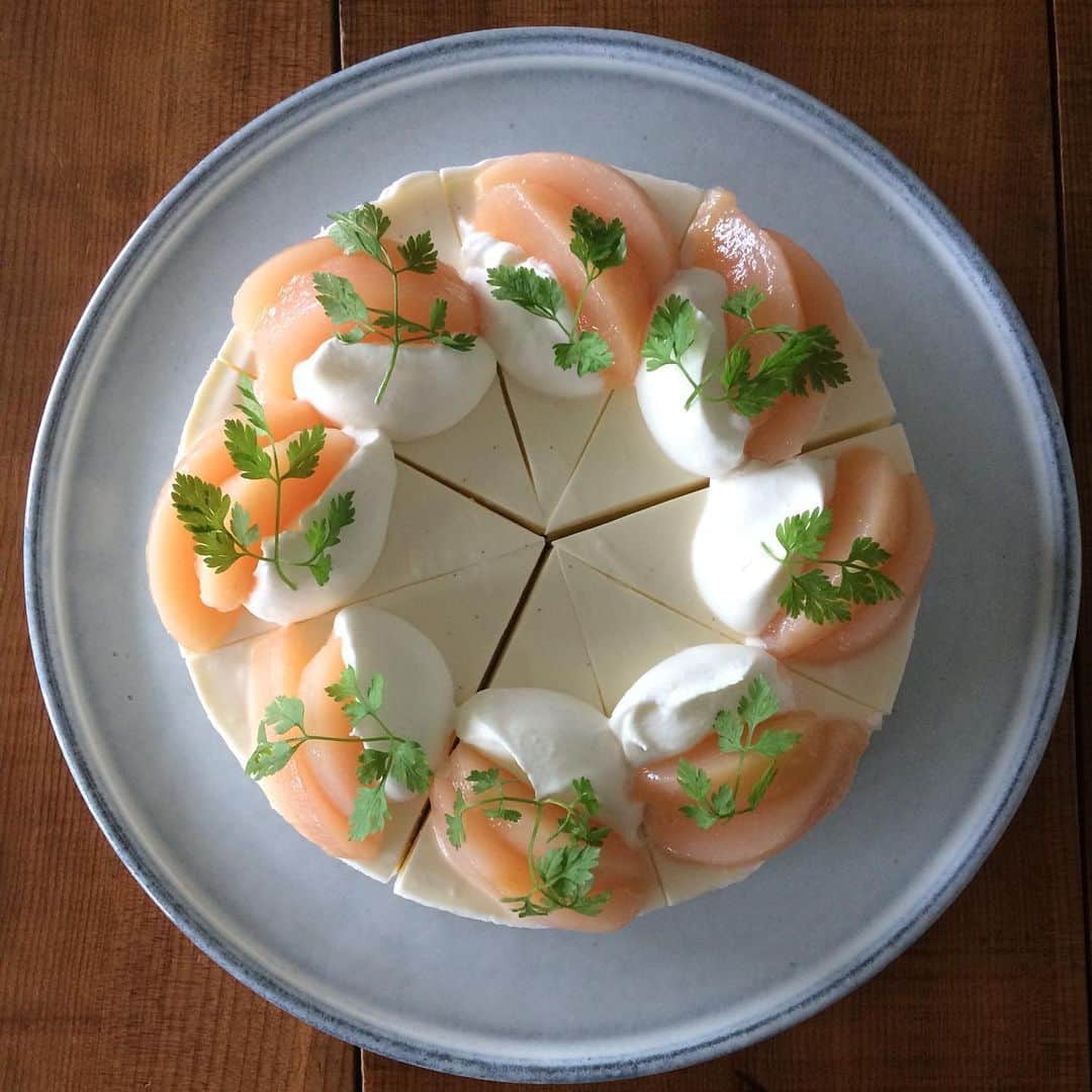 手紙社さんのインスタグラム写真 - (手紙社Instagram)「【手紙舎 2nd STORY 】 今週も人気の「桃のレアチーズケーキ」をご用意しております。 なめらかクリーミーなレアチーズに旬の桃をたっぷりあわせたケーキ。ぜひ季節のケーキをお楽しみ下さい。 . #手紙舎#カフェ#柴崎#桃のレアチーズケーキ」7月23日 11時23分 - tegamisha
