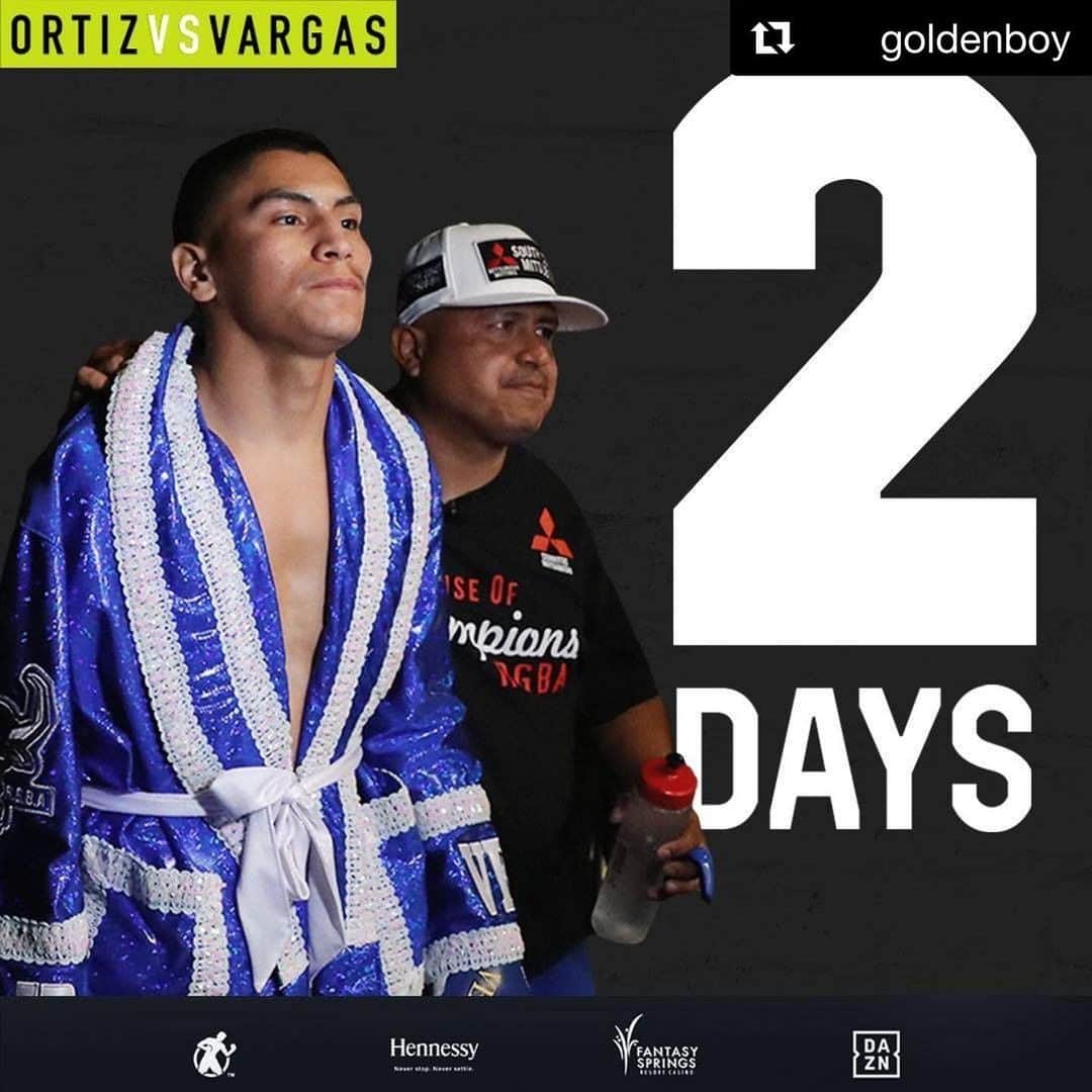 のインスタグラム：「#Repost @goldenboy ・・・ 2️⃣ DAYS! 💥💥  #OrtizVargas @dazn_usa  🗓️ : July 24 ⏰ : 5pm PT / 8pm ET 📱 💻 📺 : #WatchOnDAZN  🏟️ : @fantasysprings」