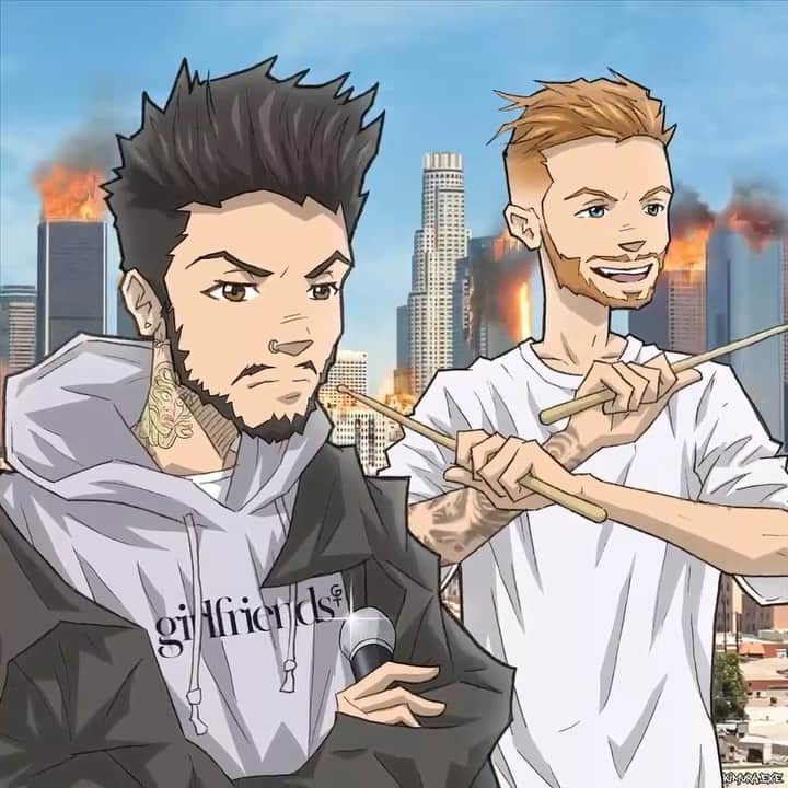 T・ミルズのインスタグラム：「if @girlfriendsmusic made an anime show what would it be called?」