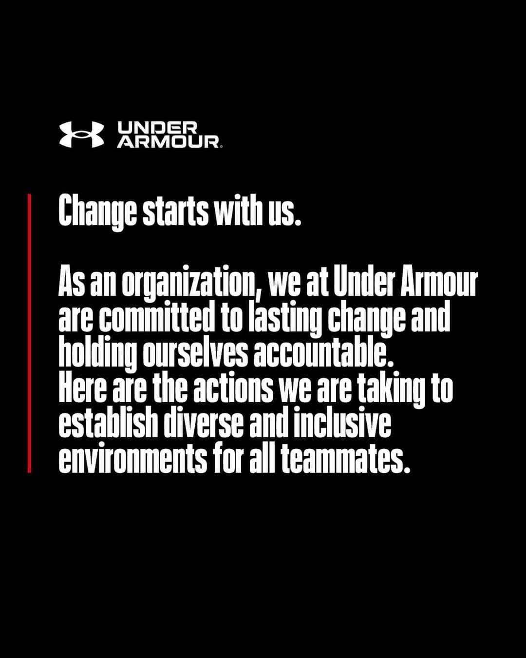 Under Armour Basketballさんのインスタグラム写真 - (Under Armour BasketballInstagram)「We at Under Armour are committed to lasting change and holding ourselves accountable. Here are the actions we are taking to establish diverse and inclusive environments for all teammates. Find more information about our diversity and inclusion efforts at the link in bio.」7月23日 3時11分 - uabasketball