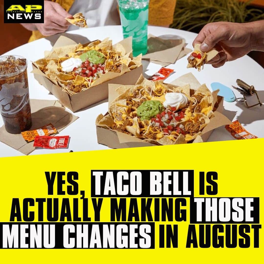 Alternative Pressさんのインスタグラム写真 - (Alternative PressInstagram)「@tacobell has confirmed that the reported menu changes happening in August are true 🌮⁠ LINK IN BIO⁠ .⁠ .⁠ .⁠ #tacobell #tbell #tacobellfavorites #tacobellmenu #alternativepress #altpress」7月23日 5時01分 - altpress