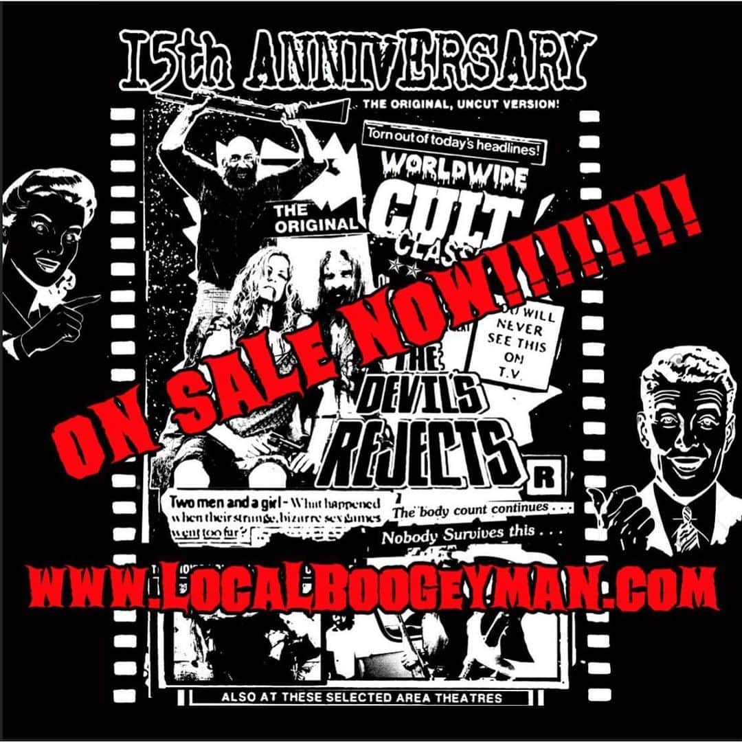 ロブ・ゾンビさんのインスタグラム写真 - (ロブ・ゾンビInstagram)「Get your 15th Anniversary Devils Rejects shirt now! Go to www.localboogeyman.com now! While supplies last! 💀 #thedevilsrejects #sherimoonzombie #robzombie #billmoseley #sidhaig #15thanniversary」7月23日 5時53分 - robzombieofficial
