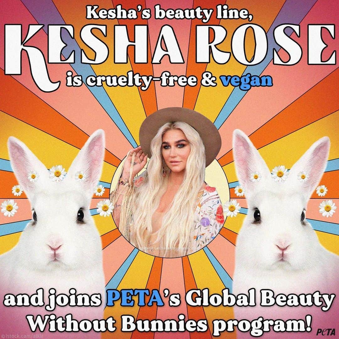 ケシャさんのインスタグラム写真 - (ケシャInstagram)「@KeshaRoseBeauty is now in @PETA’s global beauty without bunnies program!!!! 🥳🥳🥳🍾🍾🍾」7月23日 5時49分 - kesha