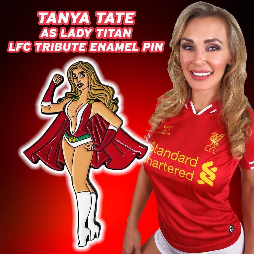 ターニャ・テイトさんのインスタグラム写真 - (ターニャ・テイトInstagram)「Go Reds! Everyone knows I am from Liverpool and a life-long LFC supporter! I wanted to celebrate my hometown colors with this variant of my Lady Titan superhero costume.  - The pin is limited to 25 pieces and comes on 3x5 backer card autographed by me! - Available now on in my StoreEnvy shop! - LINK: https://bit.ly/TanyaPinLFC - #EnamelPin #PinLife #PinCollector #PinGame #lapelpin #enamelpins #lapelpins #pins #pinsandpatches #pingame #flair #Cosplay #TanyaTate #LadyTitan #QueenTanyaTate #LFC #Liverpool #LiverpoolFootBallClub」7月23日 8時47分 - tanyatate