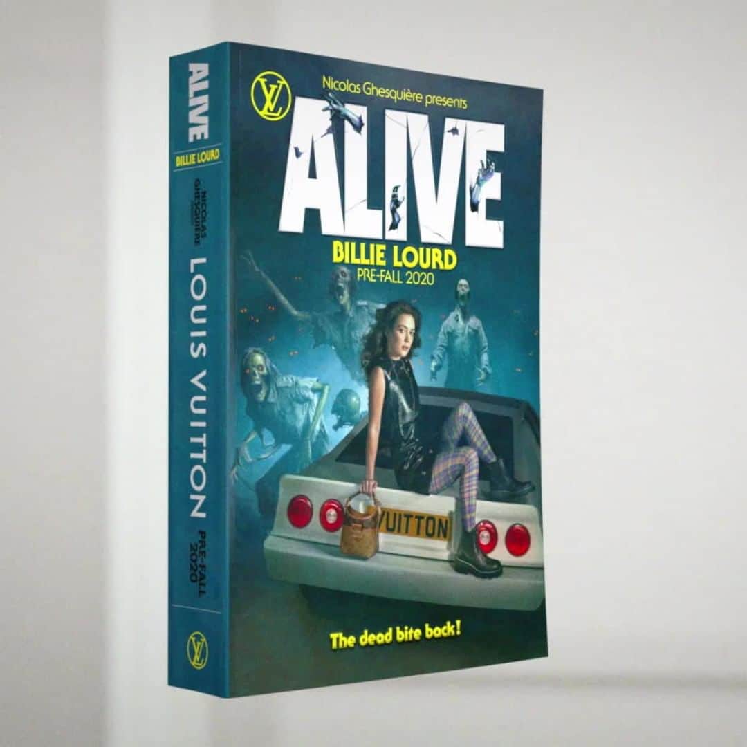 のインスタグラム：「It’s a scream. #BillieLourd reads from the year’s most heart-pounding horror novel, “Alive”, from the master of mystery, @nicolasghesquiere. Join #LouisVuitton’s Fictional #LVPrefall20 Book Club via link in bio.  Art Direction @Ronnie.cooke.newhouse Director @mwepper Scriptwriter @christbollen Styling @marieameliesauve Set @stefanbeckman」