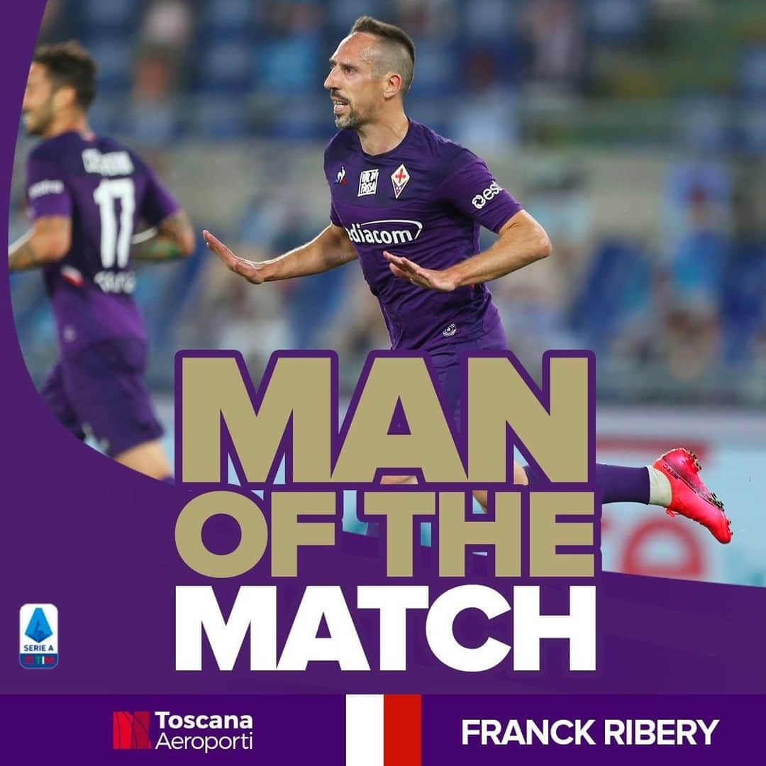 ACFフィオレンティーナさんのインスタグラム写真 - (ACFフィオレンティーナInstagram)「🗳 | MAN OF THE MATCH 🇮🇹 Il Man of the Match scelto da voi per #LazioFiorentina è... 🥁🥁 Franck Ribéry! 👏👏 🇺🇸 Your #LazioFiorentina Man of the Match is... 🥁🥁 Franck Ribéry! 👏👏 #ForzaViola 💜 #Fiorentina」6月29日 18時10分 - acffiorentina