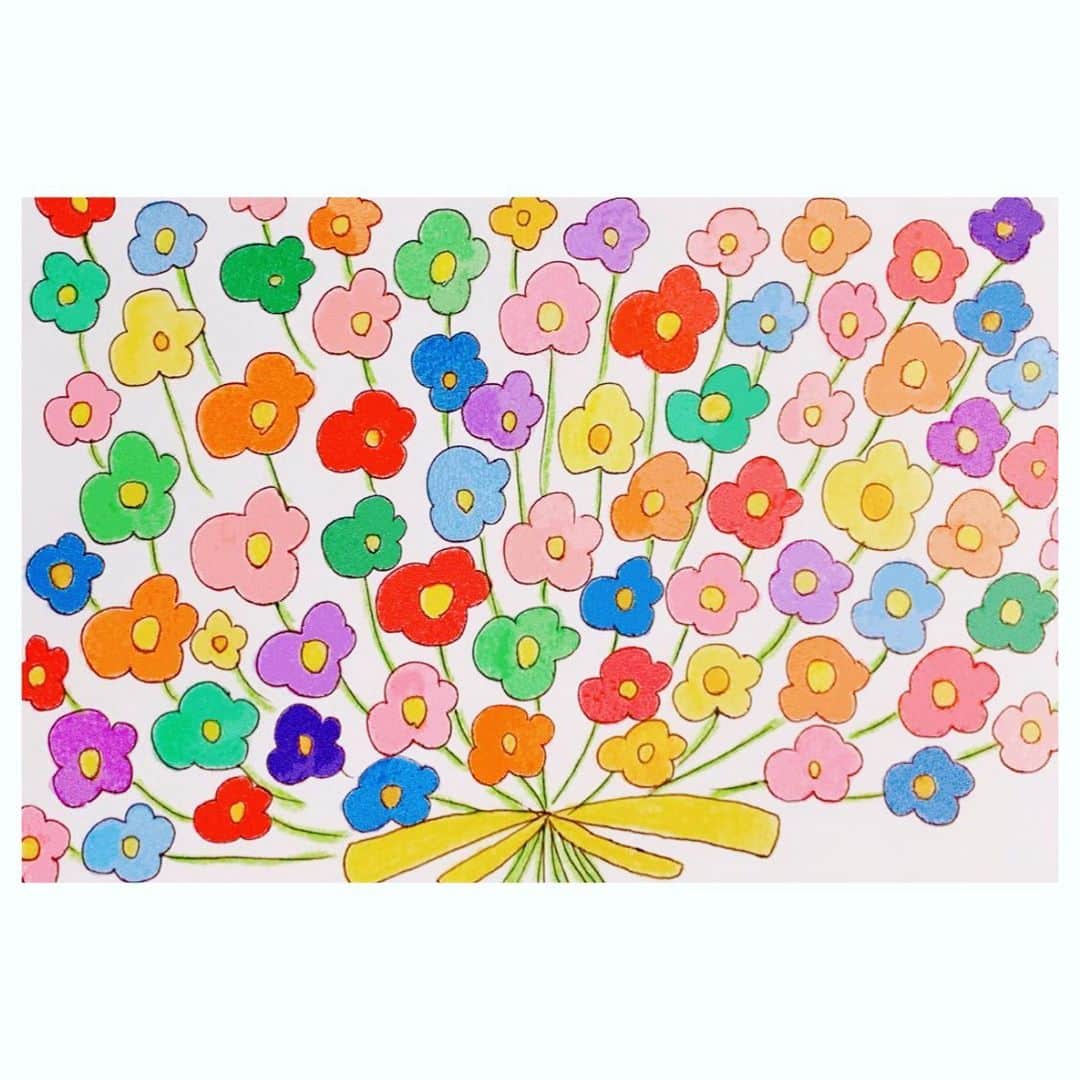 久保陽香さんのインスタグラム写真 - (久保陽香Instagram)「. . . たくさんの愛を込めて 父へ描いた花束のカード  #happybirthday  #💐💐💐」6月29日 11時39分 - kubo_haru