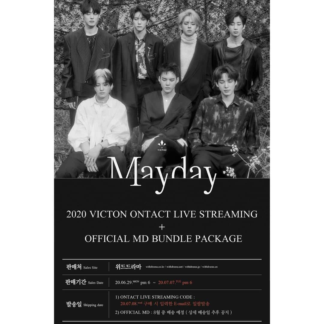 Victonさんのインスタグラム写真 - (VictonInstagram)「‪[#빅톤] 2020 VICTON ONTACT LIVE ‬[#Mayday] 공연 안내 영상 도착😊‬ - ‪🗝판매 일정 : 6월 29일 오후 6시 ~ 7월 7일 오후 6시‬ - ‪🗝 스트리밍권‬ ‪http://bitly.kr/yTL4FFOQN0‬ - ‪🗝 스트리밍권 + MD ‬ ‪https://www.withdrama.co.kr‬ - ‪🗝공연 일시 : 7월 12일 오후 5시‬ - ‪앨리스😆 많은 사랑 부탁드려요💙💛‬ . ‪#VICTON‬」6月29日 12時07分 - victon1109