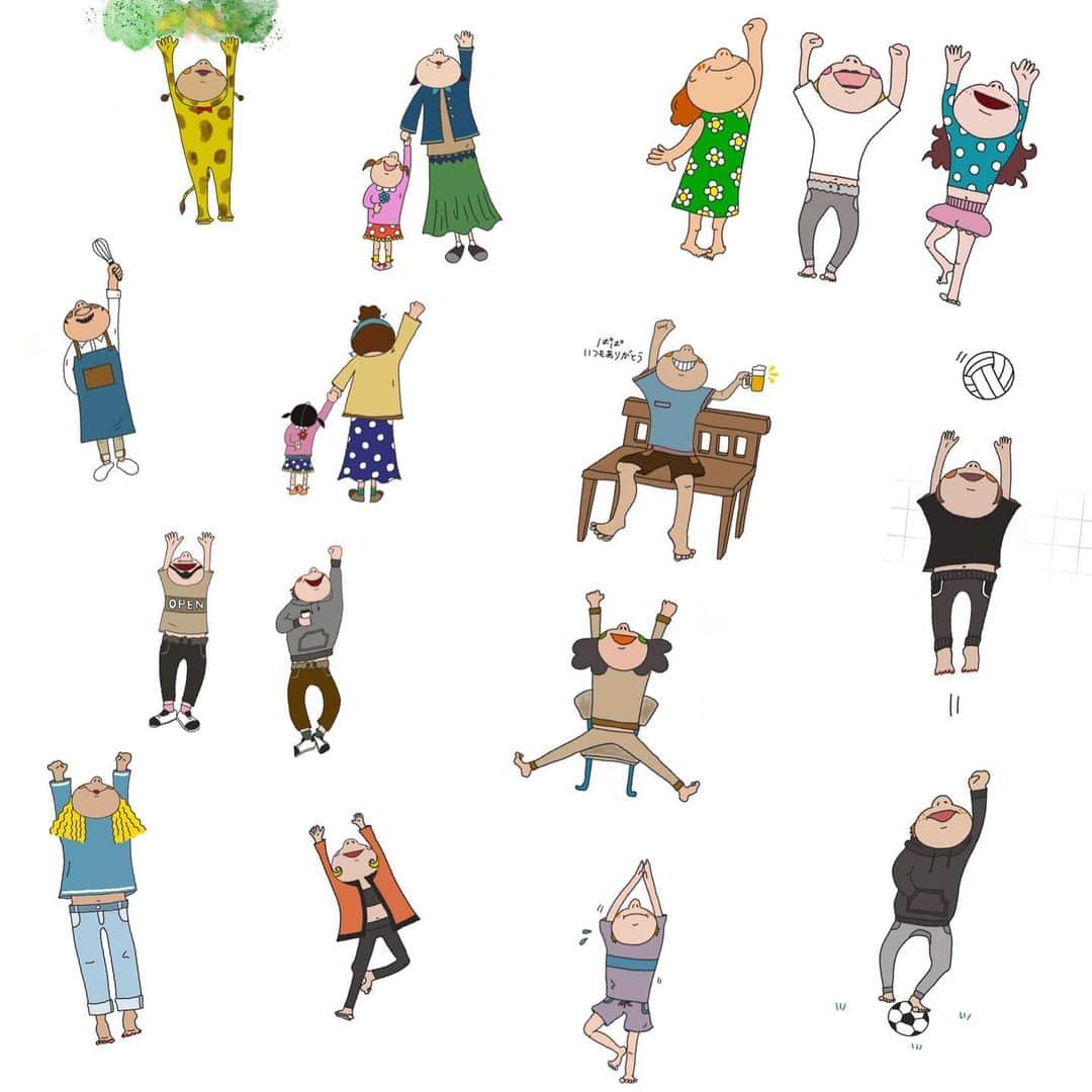 のインスタグラム：「✒︎ あつまれー🙌🏻 ・ @artistic.yoga  #character #design #art #yoga」