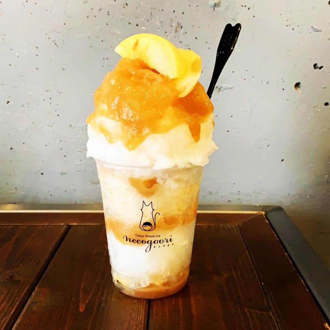 志摩有子さんのインスタグラム写真 - (志摩有子Instagram)「暑い…。お使いのついでにかき氷。ネコゴオリで桃ぜんかい。優しいミルク氷に桃がざくざく。スッと汗がひいたわい。  #かき氷 #桃ぜんかい @necogoori」6月29日 17時25分 - ariko418