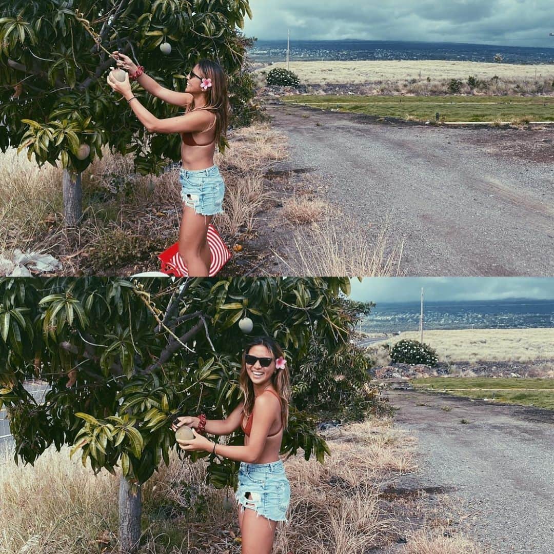 エビアン・クーのインスタグラム：「Look at that smile on my face, I’m definitely excited about my Mangos🥭 🥭🥭」