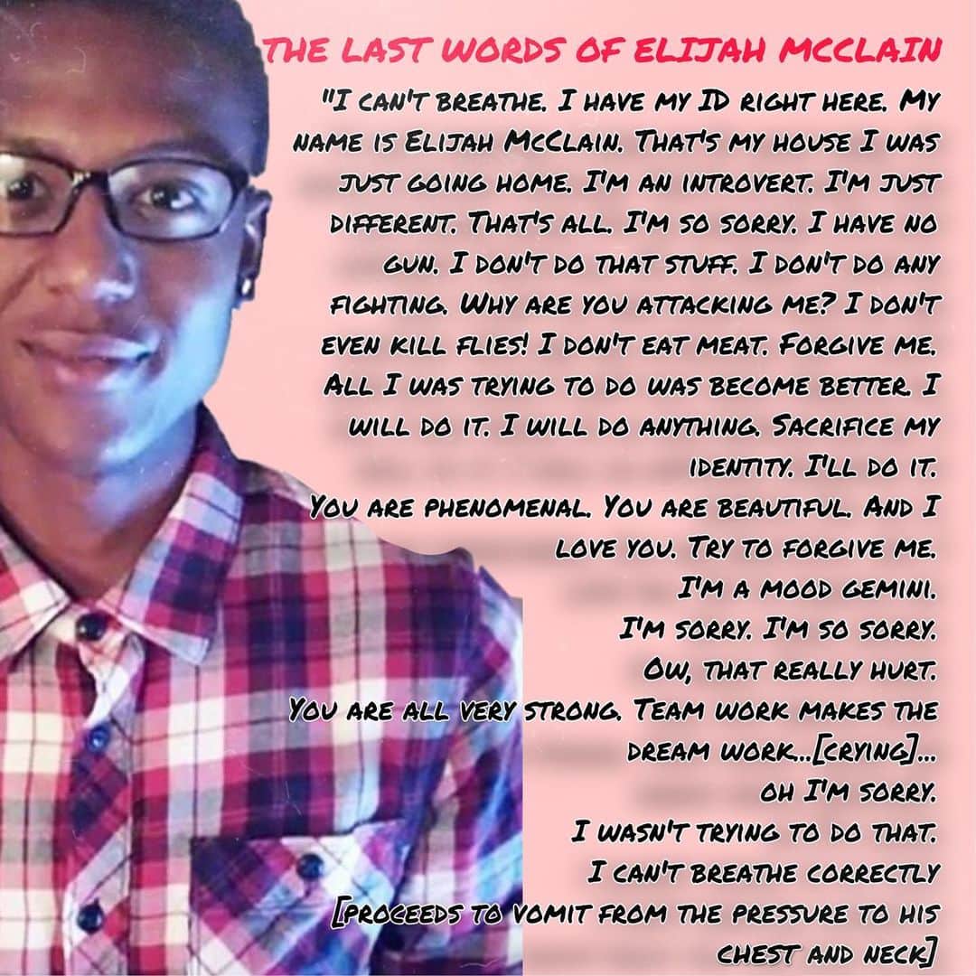 サラ・ジーン・アンダーウッドさんのインスタグラム写真 - (サラ・ジーン・アンダーウッドInstagram)「By now we are all sadly aware of what happened to Elijah McClain at the hands of police. But now, read his last words, even though it’s hard too. Then take action and DEMAND justice —> Swipe. Keep the pressure on, don’t let up. #blacklivesmatter #elijahmcclain」6月30日 3時39分 - saraunderwood