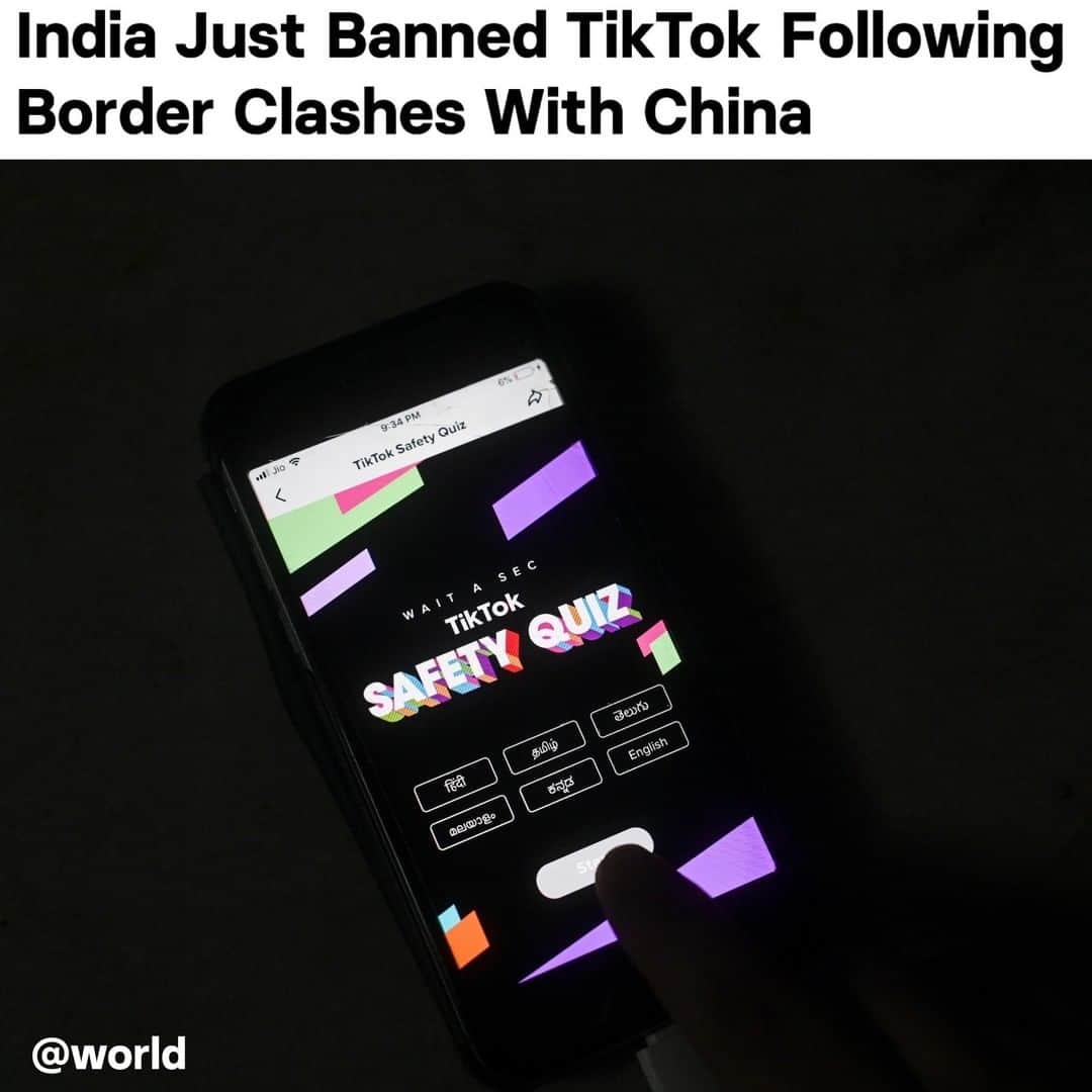 BuzzFeedさんのインスタグラム写真 - (BuzzFeedInstagram)「From @world: Following rising domestic pressure to boycott Chinese-made goods, the Indian government on Monday ordered 59 Chinese apps to be blocked, including TikTok, WeChat, Shareit, and Clash of Kings. The Indian government framed the move as protecting personal information from what it called "malicious apps," that "harm India’s sovereignty as well as the privacy of our citizens." But tensions have been rising between the two nuclear powers for weeks, following a border clash in the Himalayas in which Chinese forces killed at least 20 Indian soldiers and an unknown number of Chinese soldiers died. Indian Prime Minister Narendra Modi has faced domestic criticism, which undercut his strongman image and conciliatory posture toward China, against which India has fought sporadically since a war in 1962. Among the 59 apps are some of the country's most popular — and controversial. As of June 2019, the most recent date for which information was available, TikTok was used by an estimated 200 million people in the country as of October 2019. Read more through the link in our bio 📱🇮🇳 (📷: Sajjad Hussain / Getty Images)」6月30日 4時30分 - buzzfeed