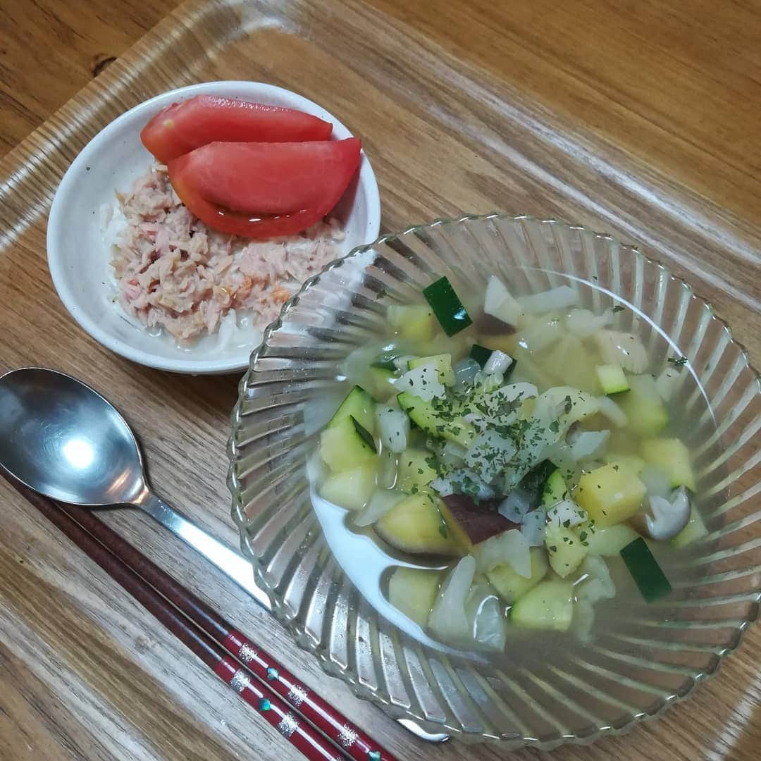 内田敦子さんのインスタグラム写真 - (内田敦子Instagram)「． 離乳食に豆乳とすりゴマ入れたらわりと美味しくて、大人もやってる。  でも味噌汁に勝るものは、やはりない。  #ダイエット #健康オタク #スープ」6月29日 20時07分 - atsuko_uchi_gohan