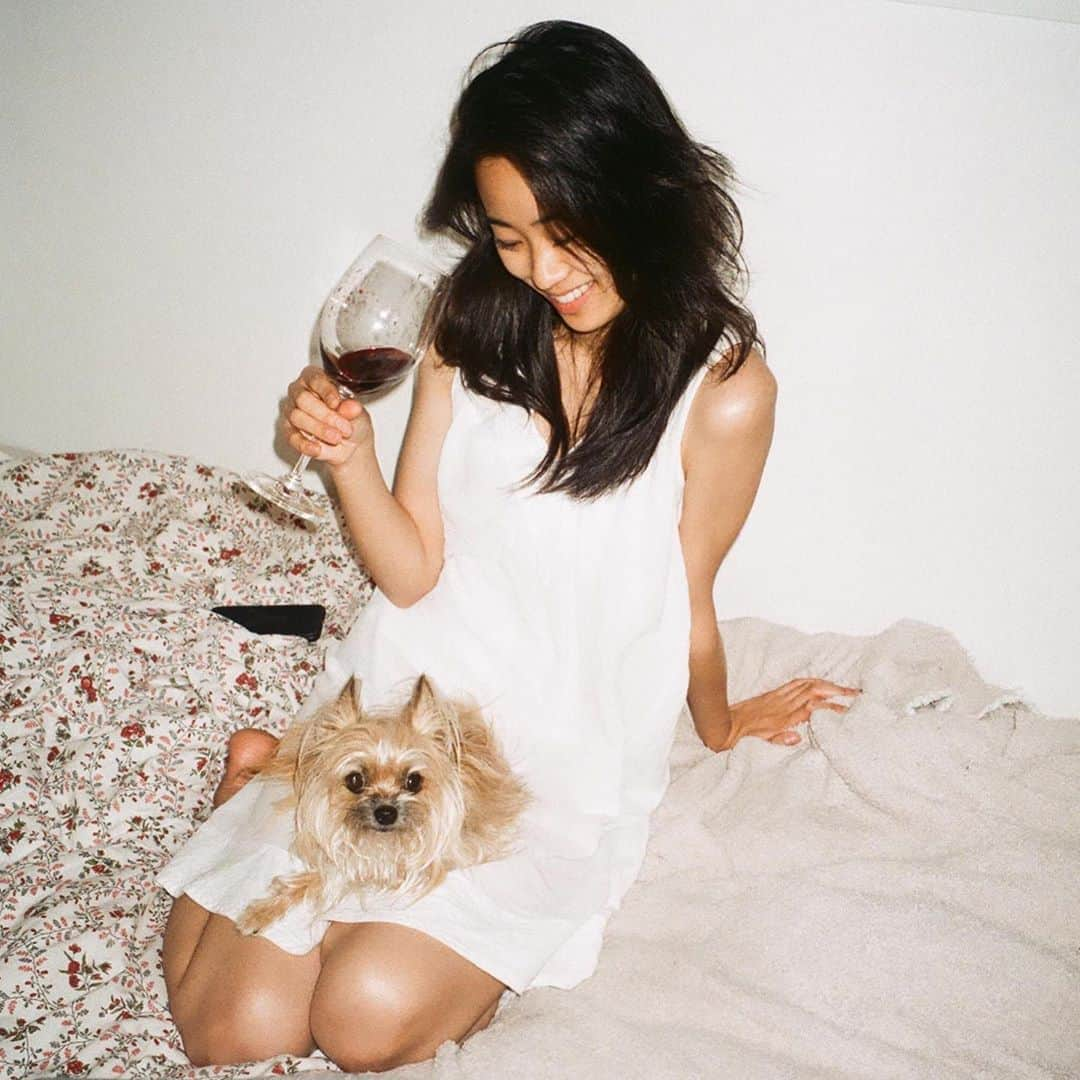 芦田ユリナのインスタグラム：「Some of the last #stayhome series 🎞🍷 #filmphotography #35mmphotography #Tokyo #stayhomephotography #chorkie #fujifilm #myriedel #nofilter」