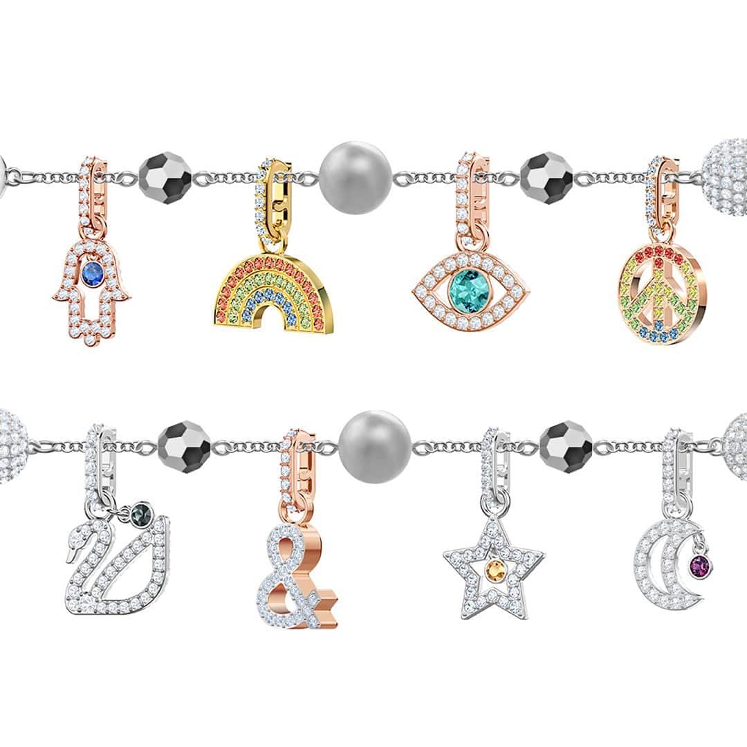 のインスタグラム：「Works like a charm! Swarovski Remix Collection charms are a brilliant way to express yourself. Without saying a word. #SparkDelight」