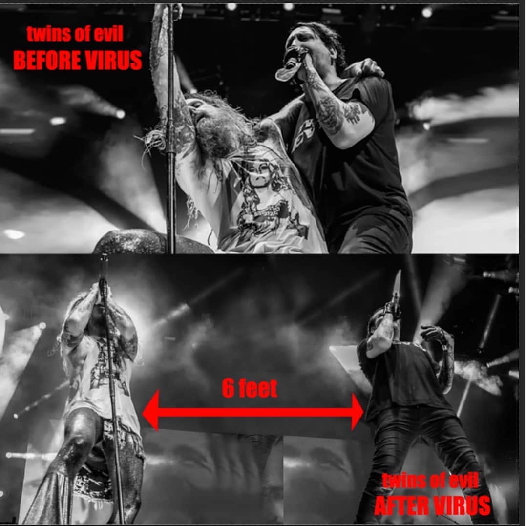 ロブ・ゾンビのインスタグラム：「Will the TWINS OF EVIL ever happen again? Who knows? Will it look like this ? Who knows? What fuck is going on? Who knows? #robzombie #marilynmanson #twinsofeviltour #concerts?」