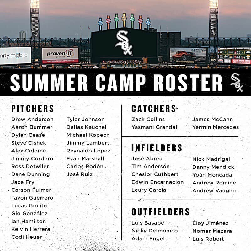 シカゴ・ホワイトソックスさんのインスタグラム写真 - (シカゴ・ホワイトソックスInstagram)「The #WhiteSox have announced the following 44-man roster for the club’s 2020 Summer Camp, which is scheduled to begin Friday, July 3, at Guaranteed Rate Field.  The White Sox will announce additional players who will be invited to join the taxi squad in the near future.」6月30日 0時38分 - whitesox