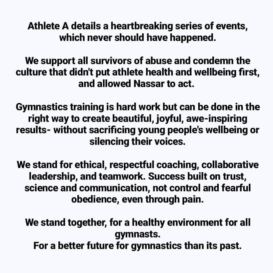 ルビー・ハロルドのインスタグラム：「#gymnastalliance  I stand for change」