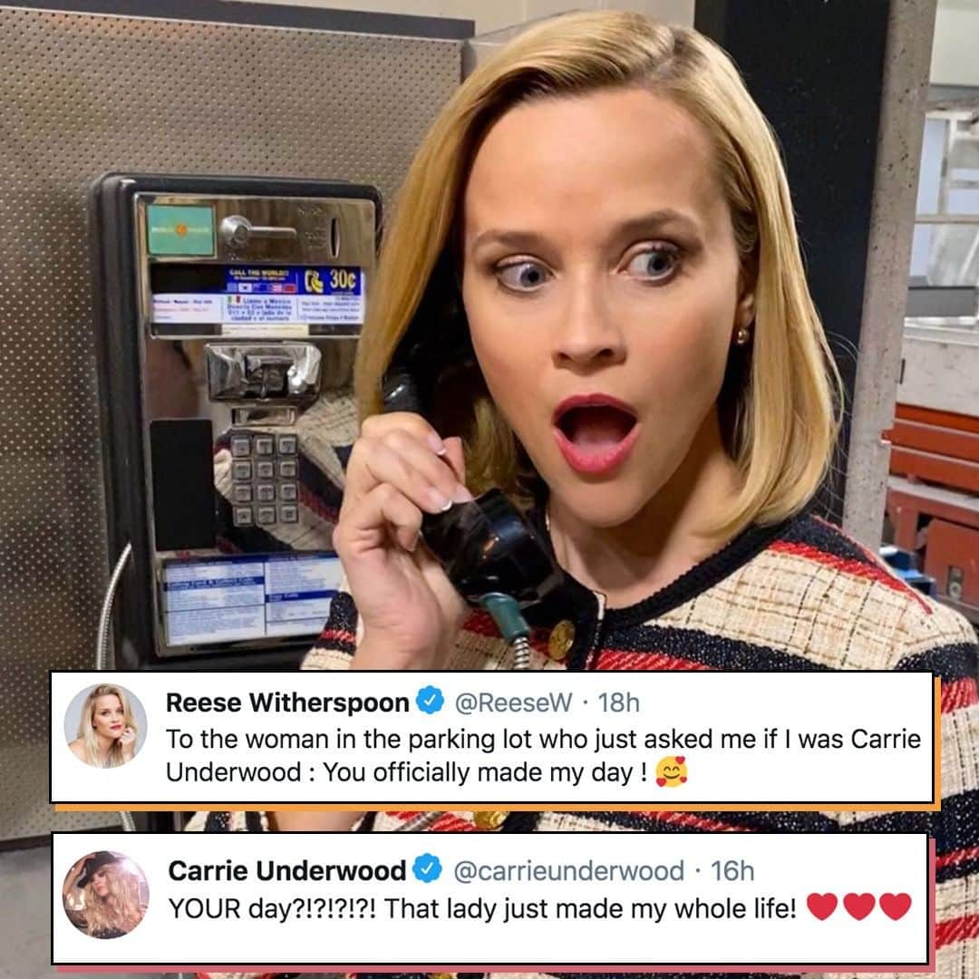 E! Onlineさんのインスタグラム写真 - (E! OnlineInstagram)「A fan confused Reese Witherspoon with Carrie Underwood in a parking lot, and the girl’s response when she realized her mistake was priceless. Watch at the link in our bio. (📷: Instagram)」6月30日 2時45分 - enews