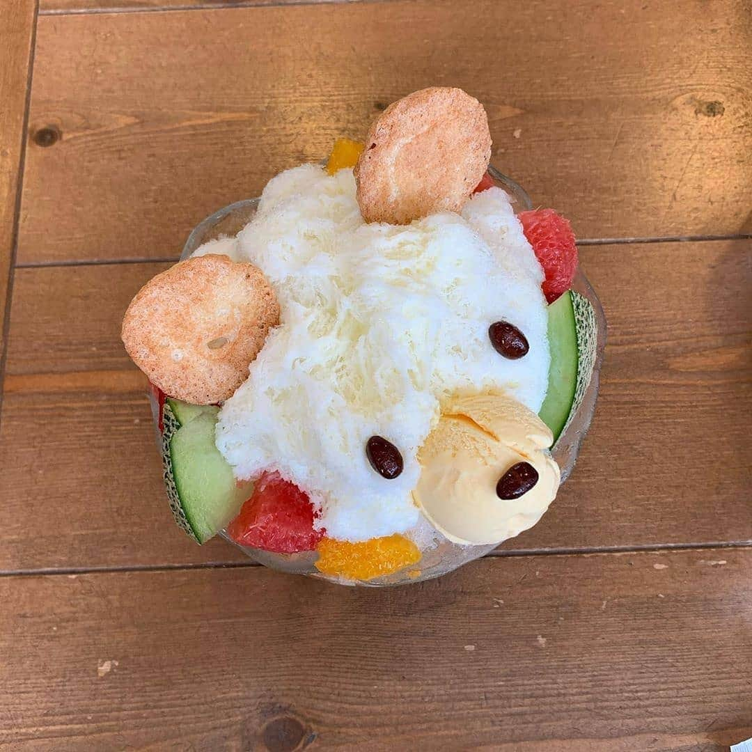 4meee!さんのインスタグラム写真 - (4meee!Instagram)「フルーツたっぷりなケーキもわだいのケーキやさんデリスアプリコ 　@deliceaprico　からかき氷が登場🍧﻿ ・﻿ 超可愛いくま「練乳たっぷりシロクマ」﻿ なんと今年の新作なんです🐻﻿ ﻿ 練乳たっぷりのミルク氷にフルーツの飾り付け🍓🍈🍊🍼﻿ ﻿ お耳の焼菓子はさすがパティスリーというクオリティ耳まで美味しい！🍪﻿ ﻿ もちろんいつものフルーツのかき氷もあります🍧﻿ ﻿ ﻿ ❣️ ﻿Photo by　﻿ ﻿ ﻿@frappe_ice_love ﻿ ﻿ ﻿ 流行りのアイテムやスポットには　@4meee_com をタグ付けして投稿してください🎀﻿ .﻿ #4MEEE#フォーミー#アラサー女子#女子力向上委員会﻿ ﻿ ．﻿ *﻿ #デリスアプリコ﻿ #deliceaprico﻿ #白くまかき氷﻿ #シロクマかき氷﻿ #しろくまかき氷﻿ #名古屋かき氷﻿ #日進かき氷﻿ #かき氷名古屋﻿ #日進市カフェ﻿ #日進スイーツ﻿ #日進カフェ﻿ #竹の山カフェ﻿ #dokoiku﻿ #日進竹の山﻿ #名古屋インスタ交流会﻿ #フルーツかき氷﻿ #photogenic﻿ #練乳氷﻿ #愛知かき氷﻿ #ナゴレコ﻿ #あいなご﻿」6月30日 13時29分 - 4meee_com