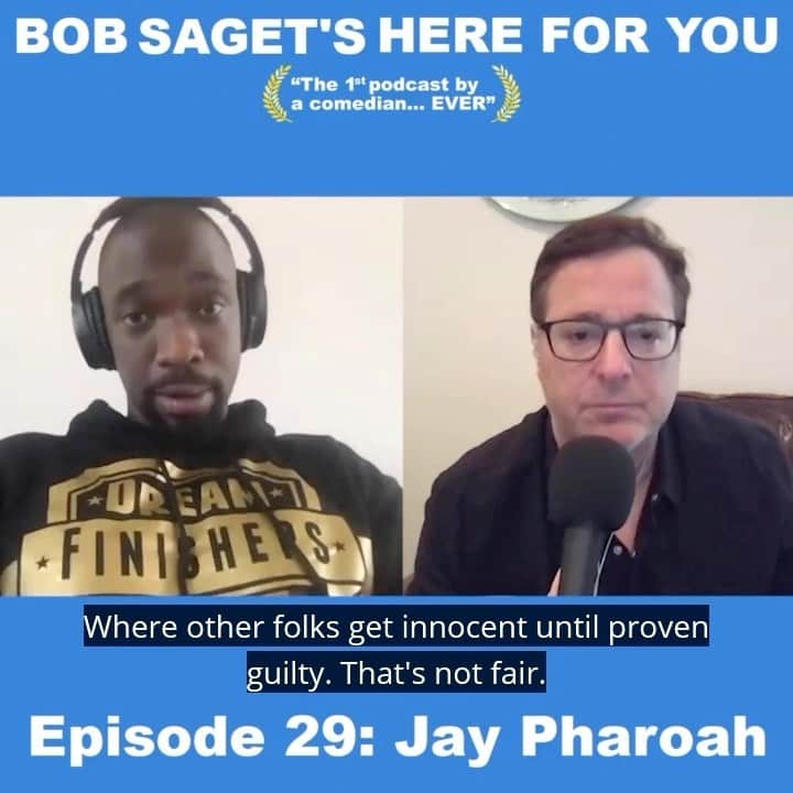 ボブ・サゲットのインスタグラム：「@jaypharoah is such an amazing, loving and hilarious comedian and actor who I loved my conversation with on Ep 29 titled, “Jay Pharoah and Bob Talk Basic Human Rights, And then, Somehow, Comedy” - He speaks of his recent traumatic unjust experience and then somehow is able to be funny as hell because he’s just a very special man. It’s out right now today @ApplePodcasts To Subscribe and Listen for free, go to: apple.co/bobsaget @applepodcasts @applemusic @itunes @studio71us @studio71fr @studio71uk @studio71it @apple」