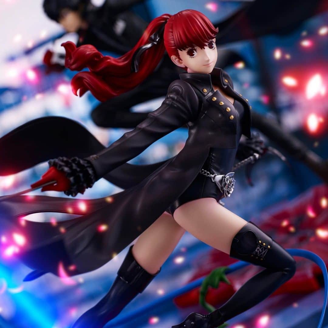 のインスタグラム：「ARTFX J Kasumi Yoshizawa Phantom Thief ver.  From Persona 5 Royal, the new character Kasumi Yoshizawa makes her way to Kotobukiya’s ARTFX J series in her Phantom Thief costume!  Her body proportions as can be seen under her phantom thief costume is perfectly replicated as she is displayed in a dynamic pose. This sculpt showcases a lovely finish that can be enjoyed from any angle.  The brilliant roses of the base, Kasumi’s ribbon floating around her, her dignified yet adorable expression, and her long sword and mask are recreated with exact precision making this figure a must-have for Persona 5 fans worldwide.  Display this figure with ARTFX J Hero Phantom Thief ver. (reproduction) and enjoy the gallant form of these two characters dashing past each other recreating the world of Persona 5.   ©ATLUS ©SEGA All rights reserved.  Available November 2020.」