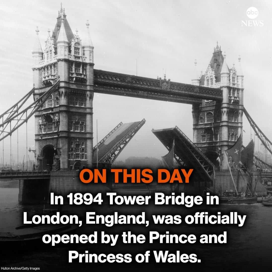 ABC Newsさんのインスタグラム写真 - (ABC NewsInstagram)「ON THIS DAY: In 1894, London's iconic Tower Bridge was officially opened. #london #towerbridge #onthisday #history #england #uk」6月30日 23時08分 - abcnews