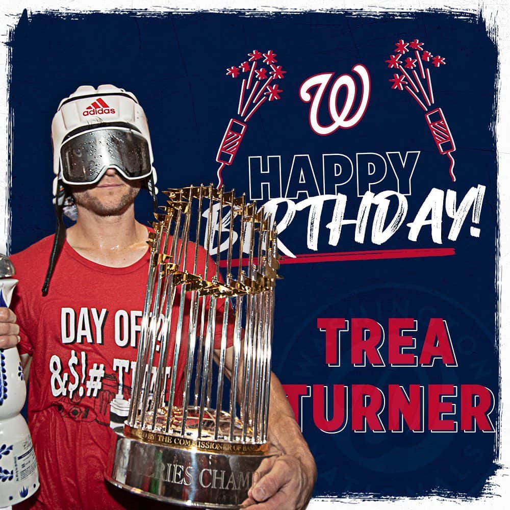 ワシントン・ナショナルズさんのインスタグラム写真 - (ワシントン・ナショナルズInstagram)「‪Happy birthday to our World Series champion SS Trea Turner! ‬」6月30日 21時47分 - nationals