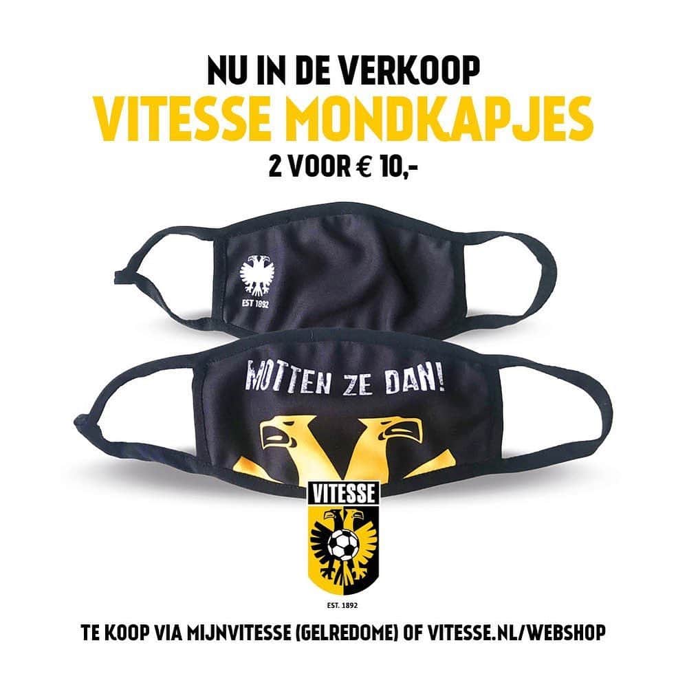 フィテッセさんのインスタグラム写真 - (フィテッセInstagram)「‪😷 Nu in de verkoop: Vitesse mondkapjes ‬⠀ ⠀ ‪🚎🚉 Reis jij met het openbaar vervoer of ben je nog op zoek naar een stijlvol exemplaar? Laat dan zien dat je een Vitessenaar bent! ‬⠀ ⠀ ‪Bestellen? 👉🏻 Vitesse.nl/webshop‬⠀ ⠀ ‪#Vitesse ‬」6月30日 21時56分 - mijnvitesse