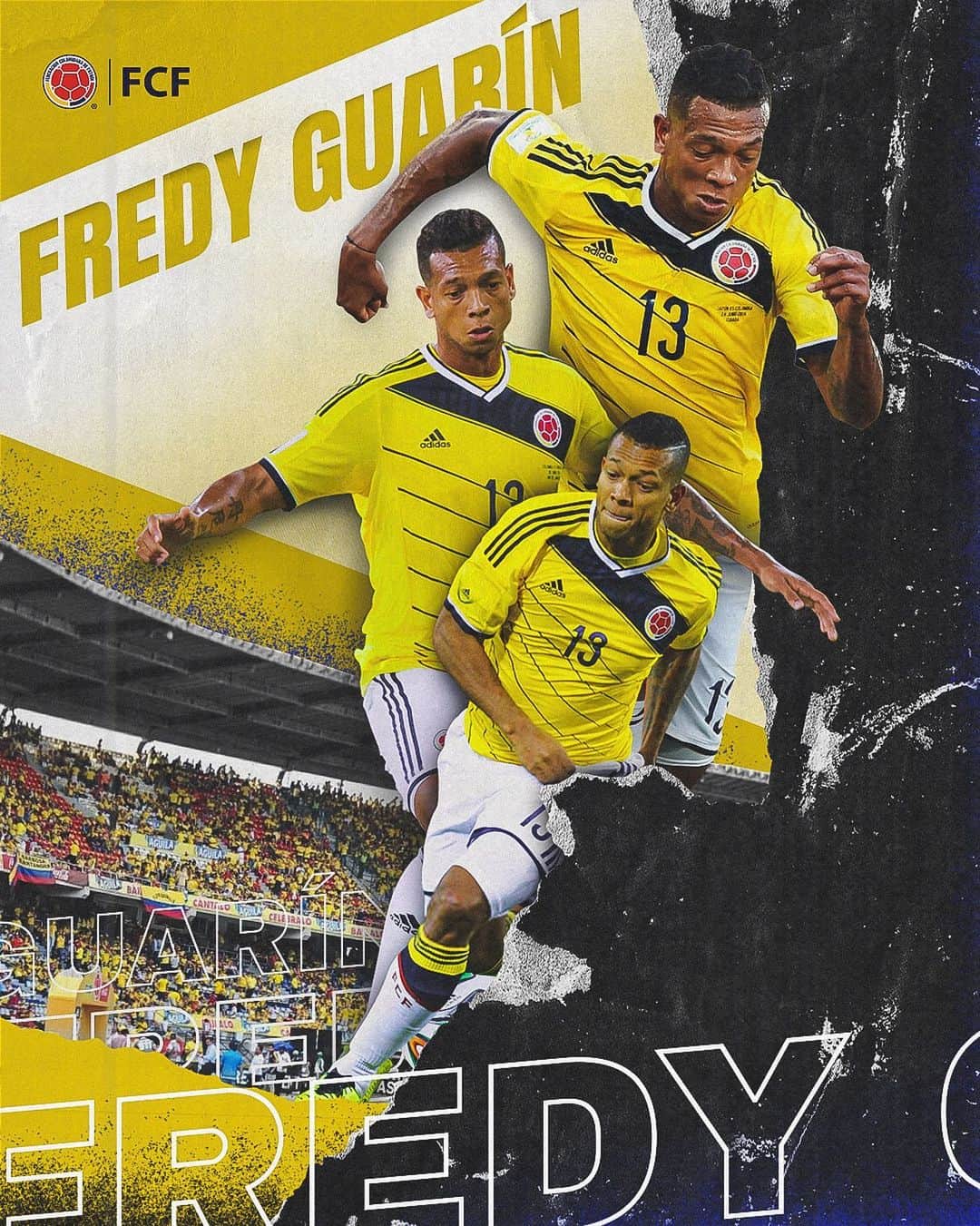サッカー コロンビア代表チームのインスタグラム：「¡Feliz cumpleaños Mundialista!  Felices 3⃣4⃣ @fguarin13 Gracias por tanta entrega en nuestra Selección 🇨🇴!   Que sean muchos más llenos de fútbol 🤗⚽」