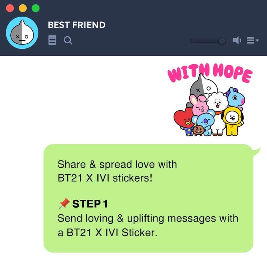 BT21 Stars of tomorrow, UNIVERSTAR!さんのインスタグラム写真 - (BT21 Stars of tomorrow, UNIVERSTAR!Instagram)「Love grows when shared. ❤️ #BT21_SpreadLove challenge! ​ Share the message of love with BT21 stickers, and tag three friends who'll spread love just like you did! 💌 ​ Check out #BT21 X #IVI collab #LINE stickers.✨ 👉 Link in bio ​ * May not be available in some regions」6月30日 15時00分 - bt21_official