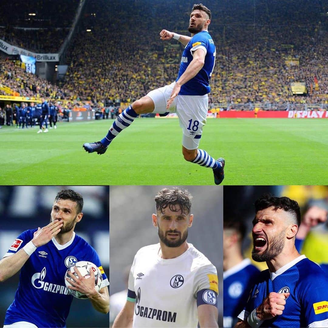 ダニエル・カリジュリのインスタグラム：「Liebe Schalker,  nach unglaublich spannenden 3,5 Jahren, in denen wir alles erlebt haben was man im Fußball so erleben kann, von Höhen und Tiefen, wunderbaren Siegen und leider auch harten Niederlagen, heißt es für mich Abschied nehmen. Abschied von einem Verein, der mehr ist als nur Fußball. Von Fans, die den Verein wirklich lieben und leben.  Es war mir eine Ehre für Schalke spielen zu dürfen. Die Mannschaft in den letzten Spielen als Captain aufs Feld zu führen und nach den Spielen vor der Kurve zu stehen. Momente wie die  Derbysiege, unser  Derby-Comeback oder die Vize-Meisterschaft werden für immer in meiner Erinnerung bleiben und mir jedes Mal eine Gänsehaut verpassen. Aber auch die tollen Begegnungen, Gespräche und Momente mit den einzelnen Fans werden unvergessen bleiben. Ich werde Schalke für immer im Herzen tragen 💙🤍 Euer Cali」