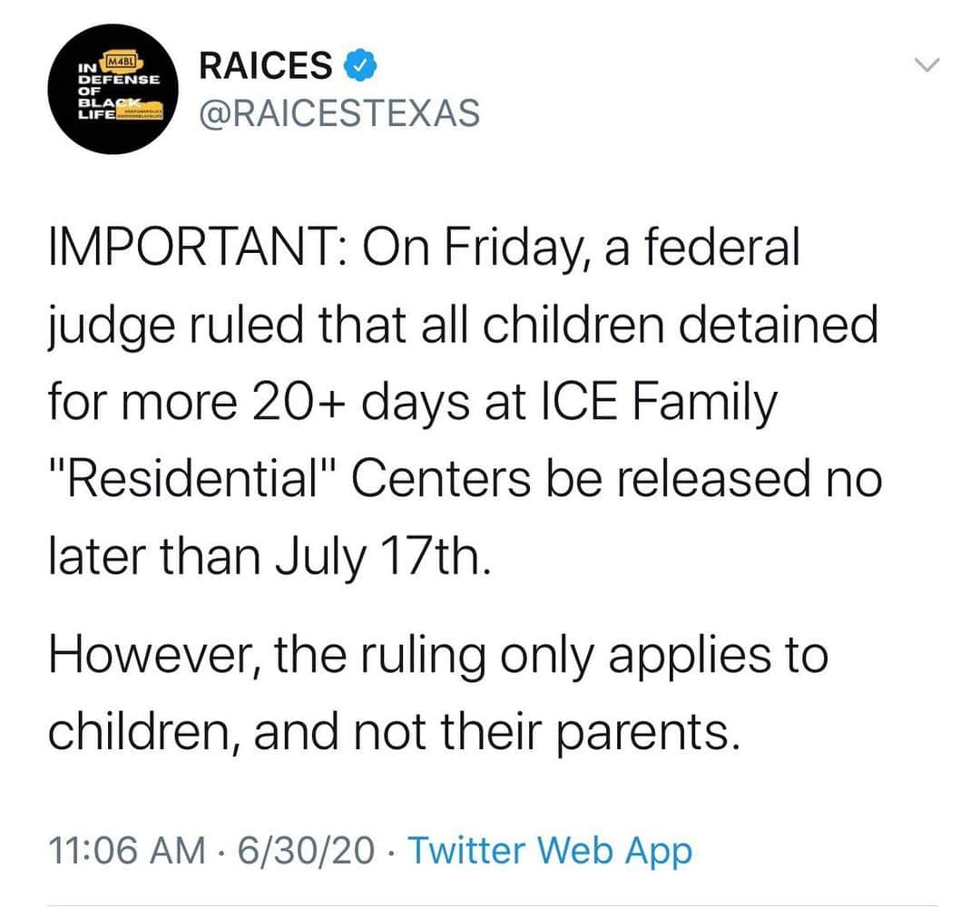 エメロード・トビアさんのインスタグラム写真 - (エメロード・トビアInstagram)「Take Action: Demand Families be Released Together! Please register to join @raicestexas Live Zoom Event, Today June 30 at 6pm CST. Get informed!! Link in bio!」7月1日 1時27分 - emeraude