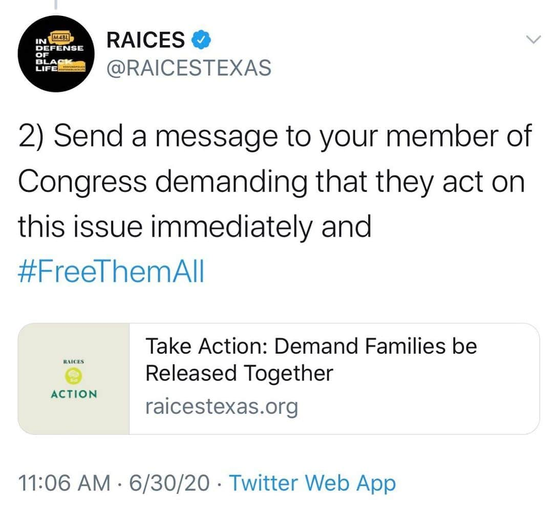 エメロード・トビアさんのインスタグラム写真 - (エメロード・トビアInstagram)「Take Action: Demand Families be Released Together! Please register to join @raicestexas Live Zoom Event, Today June 30 at 6pm CST. Get informed!! Link in bio!」7月1日 1時27分 - emeraude