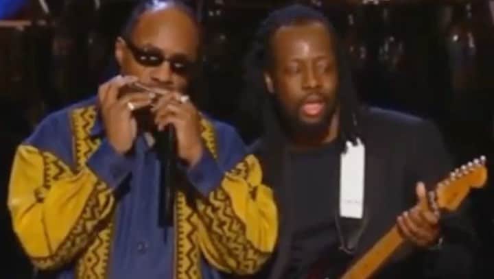 ワイクリフ・ジョンのインスタグラム：「#Throwback to my time sharing the #CarnegieHall stage with my good friend, the LEGEND #StevieWonder.」