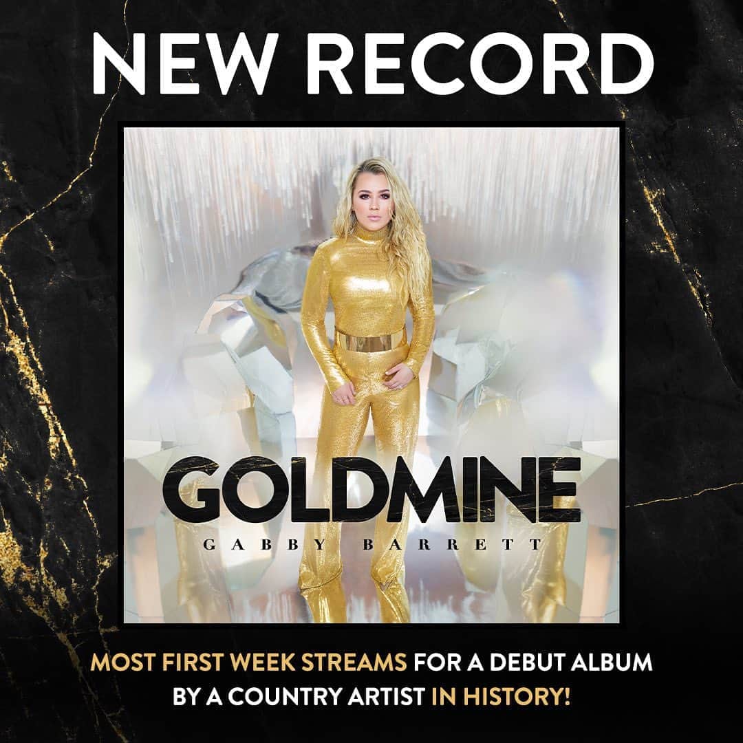 ギャビー・バレットのインスタグラム：「CRAZZZZYYYYYY!!!  Breaking RECORDS!!!!  Thank you thank you thank you ❤️」