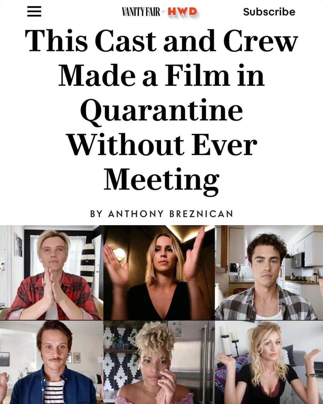 クレア・ホルトのインスタグラム：「I did something productive during quarantine! @vanityfair」