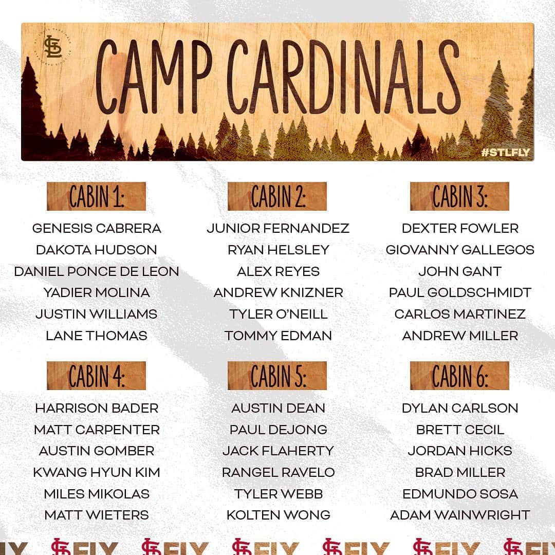 セントルイス・カージナルスさんのインスタグラム写真 - (セントルイス・カージナルスInstagram)「🔜 Summer Camp! What cabin are you hanging out with?」7月1日 4時24分 - cardinals