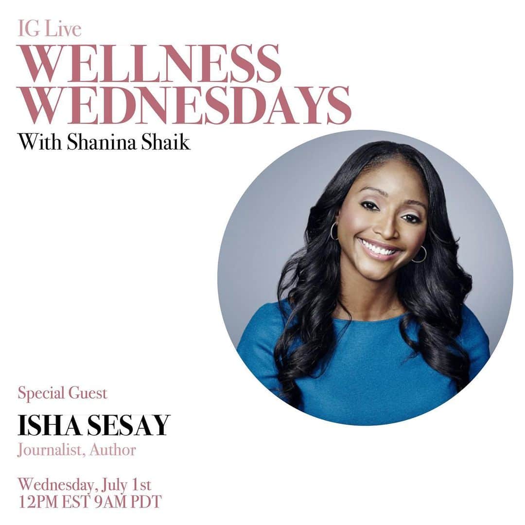 シャニーナ・シャイクのインスタグラム：「Excited to chat to @iamishasesay tomorrow ! Isha has dedicated her career to helping young women & women. Her journalist work is extraordinary as she deals with world crises issues weekly. I want to talk to Isha about stress management, creating healthy boundaries in your life and how we can support the youth.... an important chat that I think would be extremely useful for everyone to practice. Tune in tomorrow 12pm EST/9am PDT」