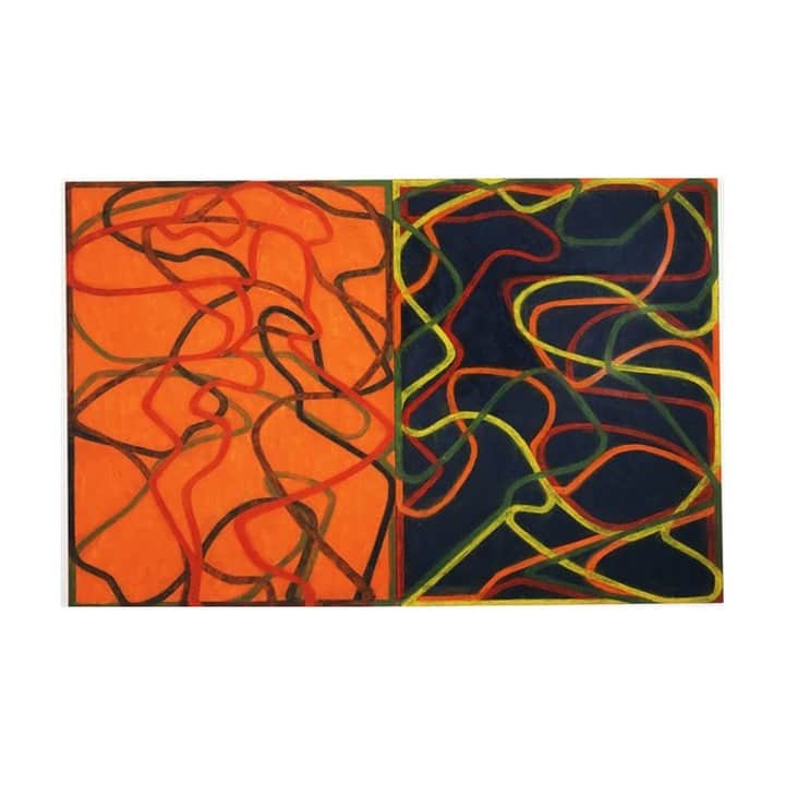 クリスティーズさんのインスタグラム写真 - (クリスティーズInstagram)「Brice Marden's 'Complements' is filled with the artist's signature twisting loops and swirls. Across these two conjoined canvases, the artist sets out a series of winding paths of rich vibrant color.⠀ .⠀ Going over and over, erasing and redrawing, using a palette knife to scrape down the multiple layers, Marden continually worked and re-worked 'Complements' until the painting was, as he described it, 'resolved.' .⠀ .⠀ The origins of this interest in 'planer painting' can be found in the 1980s when Brice Marden abandoned his highly potent monochrome paintings in favor of a more calligraphic, gestural style of painting that was influenced by Chinese calligraphy.⠀ .⠀ Born in 1938 in Bronxville, New York, Marden went on to receive traditional arts training at the Boston University School of Fine and Applied Arts followed by a MFA at Yale University's School of Art and Architecture. From the mid-1980s through the early 1990s, Marden pursued the inspired integration of calligraphic East Asian-inspired gestures into his work.⠀ .⠀ Brice Marden (B. 1938), 'Complements', Painted in 2004-2007. Estimate: $28,000,000-35,000,000.⠀ ONE – 10 July at Christie's New York⠀ .⠀ #art #artist #bricemarden #marden #contemporaryart #christiesone #liveauction」7月1日 6時15分 - christiesinc