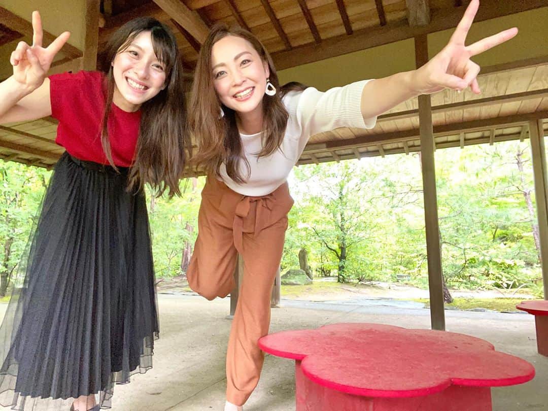 大田理裟のインスタグラム：「えびさんとランチして、🍴💖﻿ 防府天満宮に行ってきました✨﻿ ﻿ 写真からも伝わってると思うけど😂﻿ 話が尽きなくてほんと楽しすぎた！！﻿ またすぐ会いたい〜！楽しい時間をありがとう😍﻿ ﻿ #防府天満宮 #ランチ」